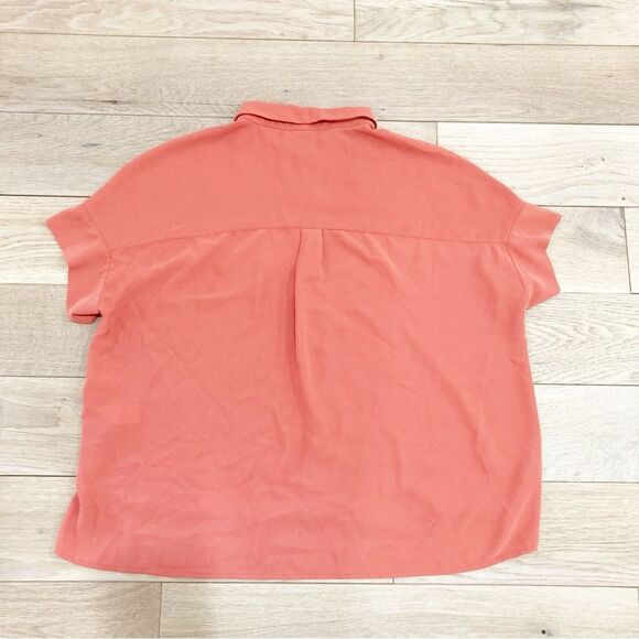 Rachel Zoe Orange Boxy Button Down Blouse - Picture 4 of 4